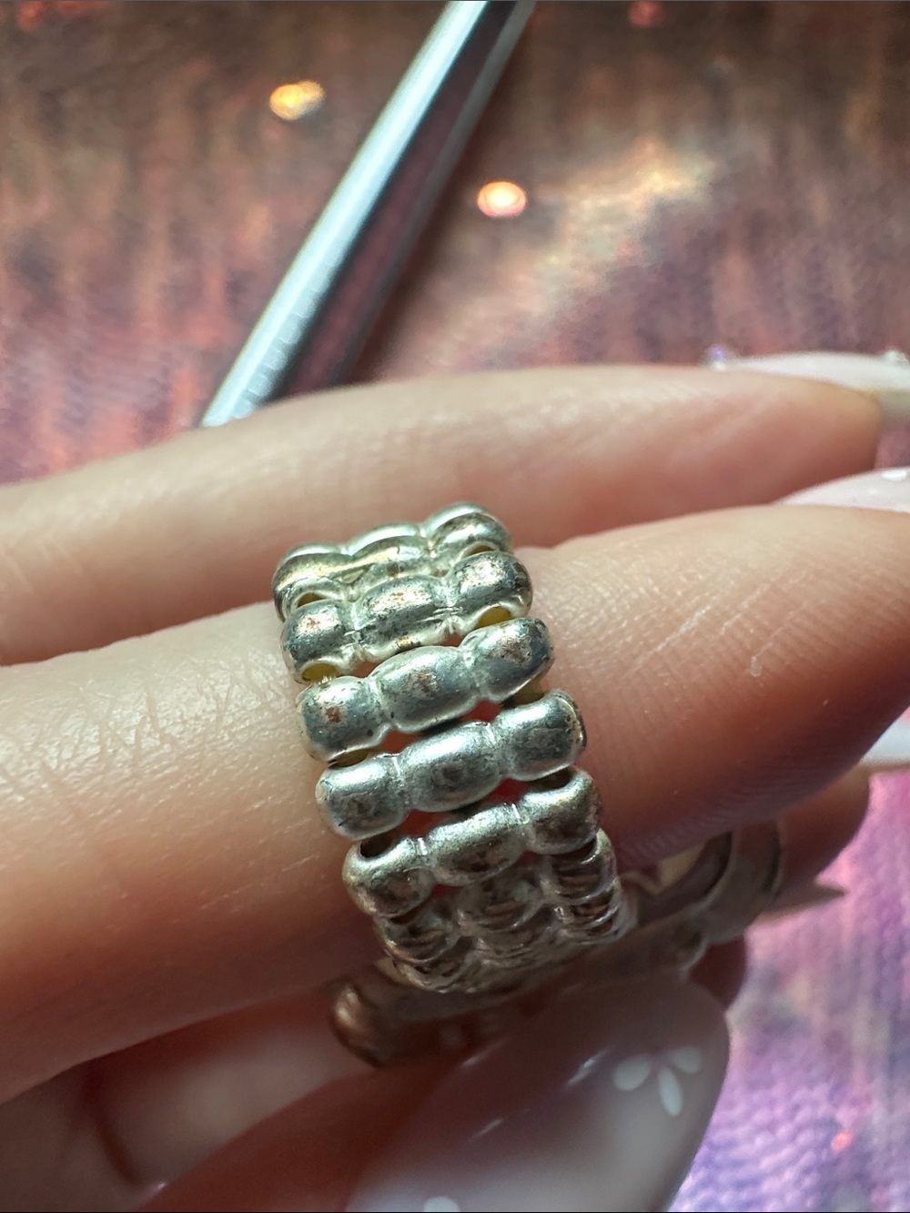 Express • Colorful Floral Rhinestone Cluster Stretch Ring - Picture 14 of 17